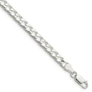 Auriga Fine Jewelry 925 Sterling Silver Polished and D/C 5mm Flat Curb Link 7inch Chain Bracelet for Men